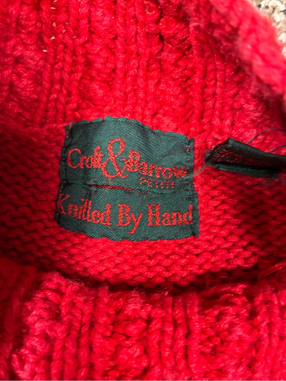 VTG Hand Knit Croft & Barrow Raime Cotton Chunky Teddy Bear Theme Sweater - Picture 10 of 14